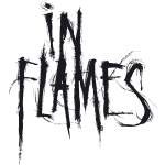 in flames